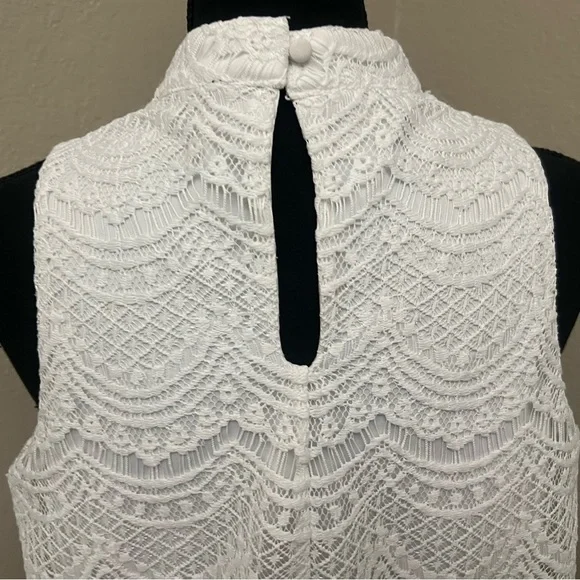 Haute Monde Lace Halter Neck Blouse White Size S - Picture 6 of 6